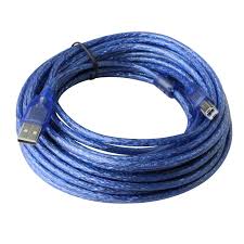 Cable USB para impresora 5 metros, color azul.